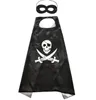 Halloween cosplay chlidren capa 70 * 70 cm pirata pirata traje capa máscaras meninos meninas fase festa trajes capa de bruxa e máscara mostrar terno