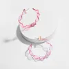 Designer Twisted Transparent Acrylic lucite harts stora bågeörhängen för kvinnor koreansk stil trendig stor örhänge hoops huggie