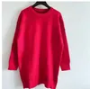 Sweter damski Casual Knit Sukienka Kontrast Kolor Z Długim Rękawem Jesień Moda Nosić Classic List Wzór 2021