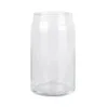 US Stock Sublimation Glass Tumblers Bier Muffen met bamboe deksel stro Diy lege plekken Fored Clear Can Vorme Cups Heat Transfer 12oz Cocktail Iced Coffee Soda -bril