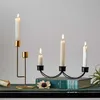 Modern Candlestick Minimalism Metal Holders Wedding Decoration Gold Dining Table Fashion Home 211222