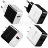QC3.0 Snabb snabb USB -väggladdare 18W Power Adapter 5V 3A 9V 2A för iPhone 12 13 14 15 Samsung S7 S8 S10 S22 S23 LG Android Phone Retail Package