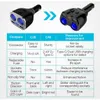 USB-autolader 2 stopcontacten Sigarettenaanstekersplitter 12 24V 80W Dual-USB Type-C-poorten Schakelaar LED-spanningsdisplay Ingebouwde Replacea2671