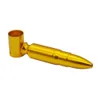 Aluminum Mini Bullet shaped Smoke Metal Pipes Portable Creative Smoking Pipe Herb cigarette holder Tobacco mill gold