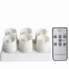 LED Tea Light Set of 6 Rechargeable w/USB Charging Cable Remote Controlled Flameless Flickering Candle Christmas Candles Hallowe 210702