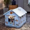 Pliable Dog House Chenil Lit Tapis Pour Petits Chiens De Taille Moyenne Chats Hiver Chaud Chihuahua Chat Nid Produits Pour Animaux Panier Chiot Cave Canapé 210915