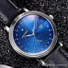 Men's High Quality Constellation Watch Blue Star Dial Leather Strap Waterproof Women's Brand Clothing quartz Horoscope wrist