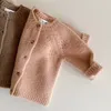 Höst Nya Baby Boys Girls Coat Baby Sweater Toddler Knit Cardigans Nyfödda Knitwear Långärmad Bomull Baby Jacka Toppar 930 Y2