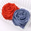 Women Plain Heavy Chiffon With Lacce And Rope Style Hijab Wrap Solid Color Muslim Hijabs Scarf Headscarf 20 COLOR