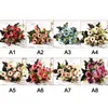 Flores decorativas grinaldas 8 cabeças buquê elegante flor falsa artificial peônia de seda caseira decoração de festa de casamento colorfull rosa botões