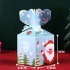 StoBag 30pcs Flower Shape Christmas Santas Claus Candy Cake Decoration Supplies With Ribbon Packaging Paper Box Gift Favor Event 210602