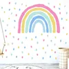 Hand Painted Rainbow Wall Stickers for Children Girls Kids rooms Wall Decor Removable PVC Wall Decals Home Decoration Wallpapers 211112