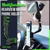 Support de téléphone de voiture réglable, Rotation à 360 degrés, Clip universel, rétroviseur de voiture, vue à la première personne, prise de vue vidéo, enregistreur de conduite