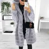 Women's Fur & Faux Womens Long Coat Winter Sleeve Waistcoat Body Thick Warmer Fashion Woman Outwear Jacket Casaco Feminino