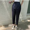 Alto cintura terno calça mulheres casual solta reta radish harem verão ol calças femininas pantalon mujer 210421