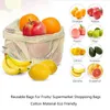 Hängende Körbe Obstgitterbeutel Küche Organisator Hausaufbewahrungsprodukt Beige Gemüse Baumwolle ökologische wiederverwendbare Taschen