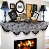 Wakacje Home Textile Warp Trykotowy Koronkowy Kuchenka Ręcznik Bat Spider Black Fireplace Cloth Western Halloween Tabela Flaga Dla Ghost Festival