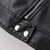 春PUレザージャケット女性のモトビカーラペルジッパー暖かいBFスタイルのFauxコート緩いファッション秋のoutware 210430