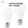 Ampoule LED 220V 110V 3W 5W 7W 9W 12W E27, lumière blanche, Bombilla, éclairage d'intérieur de bureau et de maison