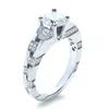 Ladies Wedding Band Rings Jewelry Gift Zircon Crystal Silver Color Party Unisex Ring
