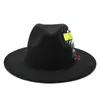 Chapeaux de bord large 2021 Chapeau Fedora à la main pour femmes hommes vintage laine jazz panama caprific