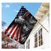 DHL Free American Flag-Fave из-за страха Бог Иисус 3х5 футов флаги 100D полиэстер баннеры крытый открытый яркий цвет высокого качества с двумя латунными втулками