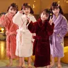 MudiPanda Winter Kids Sleepwear Robe Flannel Warm Bathrobe For Girls Teenagers Children Pajamas Boys 2-14 Years 211130