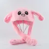Rabbit Hat Moving Ears Cute Cartoon Toy Kawaii Funny Birthday Gift Bunny Plush Cap Winter for Kids Adult Girlfriend