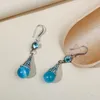 Renkli Rhinestone Opal Dangle Küpe Kadın Moda Takı Retro Etnik Kedi Göz Taş Damla Bildirimi Küpe