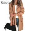 Vrouwen Jassen en Jassen Lente Mode Dames Dunne No Buttons Fake Pocket Pak Blazer Oversize Casual Solid Outlebear Female 210514