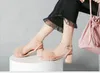 2021 summer fashion word buckle women's sandals cute hair ball high heels