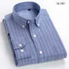 Chemise à manches longues pour hommes 100% coton Big Plaid Turn-Down Collier de haute qualité Stripes Casual S Plus Taille S-8XL 210626