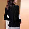 Lange mouwen Winter Turtleneck Zwart Velours Blouse Shirt Tops Blouse Vrouwen Blusas Mujer de Moda Vrouwen Tops en Bloues D722 210426