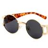 Mode metalen retro luxe zonnebril mannen vrouwen merk designer zonnebril UV-bescherming ronde eyewear