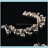 Bijoux de cheveux Jewelryhair Clips Barrettes À La Main De Mariée Cristal Strass Pièce Femmes Simulé Perle Diy Prix De Mariage Diadème Couronne Ma