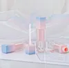 100pcs Square Empty Lip Gloss Tube Bottle Gradient Pink Blue Plastic Elegant Lipstick Liquid Cosmetic Containers 5ml Sample SN3329