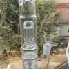 16 Inch 40 CM Glass Water Pipes straight with 18mm Bowl Thick Heady Glass Beaker Percolator Bong Recycler Dab Rigs for Smoking Local Warehouse