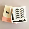 Magnetic Liquid Eyeliner False Eyelashes Tweezer Magnet Eye lashes Glue Make Up Tools 5 Pairs eyelash 3 in 1 set5148410