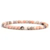 Fili di perline Rosa opaco Zebra Stone 4/6/8 / 10mm Braccialetti di perline per donna Uomo Braccialetto di meditazione Reiki di guarigione naturale Jewerly Pulsera Int