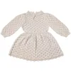 Детские девочки вязание платья малыш девушка зима вязание красивый винтажный стиль ребенка полная рукав вязание 210429