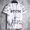 Men T-shirt Hip Hop Boom Printed Summer O-NECK Male Casual tshirt Oversize Rock Hip-Hop Style Plus Size 3XL 210707