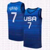 Maillot de basket-ball de l'équipe nationale américaine 2021 Devin 15 Booker Kevin 7 Durant Damian 6 Lillard Jayson 10 Tatum Maillots Blanc Bleu Hommes