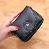 Wallets Genuine Leather Women Wallet Retro Oil Wax Cowhide Girls Short Zipper Cute Small Coin Purse For Woman