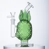 파인애플 봉 물 담뱃대 독특한 큰 유리 봉 5mm 무모한 노란색 녹색 색상 Recycler Dab Rig Bubbler Perc Torus Water Pipes 그릇 WP2194와 두꺼운 오일 굴착 장치