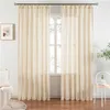 Rideaux semi-ombragés en lin gris pour salon chambre décor à la maison tulles pour fenêtre cuisine fil de rideau transparent taille personnalisée 210913