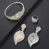 LARRAURI – ensemble de bijoux de mariée pour femmes, boucles d'oreilles, collier, breloques, grand collier, goutte, bracelet, bague, déclaration