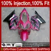 OEM BODY FÖR HONDA CBR600F4I F4 I CBR600FS 01-03 Bodywork A6NO.165 CBR 600F4I 600 F4I FS CC 2001 2002 2003 CBR600 F4I 600CC 01 02 03 Injektionsform Fairing Glossy Rose Blk