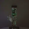 Прямые PERC водопроводные трубы 3D сова кальянов рассеивается вниз по стеклянному стеклянному бонг светятся в темноте маслом Установки DAB 18 мм женские суставов 5 мм толстые бонги с миской lxmd20106