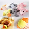 Cute Pet Dog Cat Plush Squeak Sound Toys Funny Fleece Durability Chew Molar Toy Fit for All Pets Elephant Duck Pig #15 211111