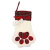 Julstrumpor Socks Candy Strumphängare Leksaker Presentkassar Bär Paw Snowflake Sock Xmas Tree Ornaments Dekoration ZWL662-1